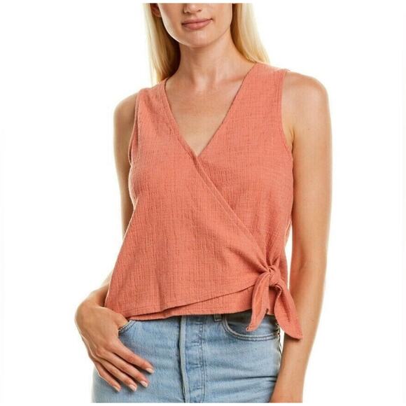 Madewell Texture & Thread Pink Wrap Tie Tank Top Women's XL Style L8969 - Picture 1 of 8
